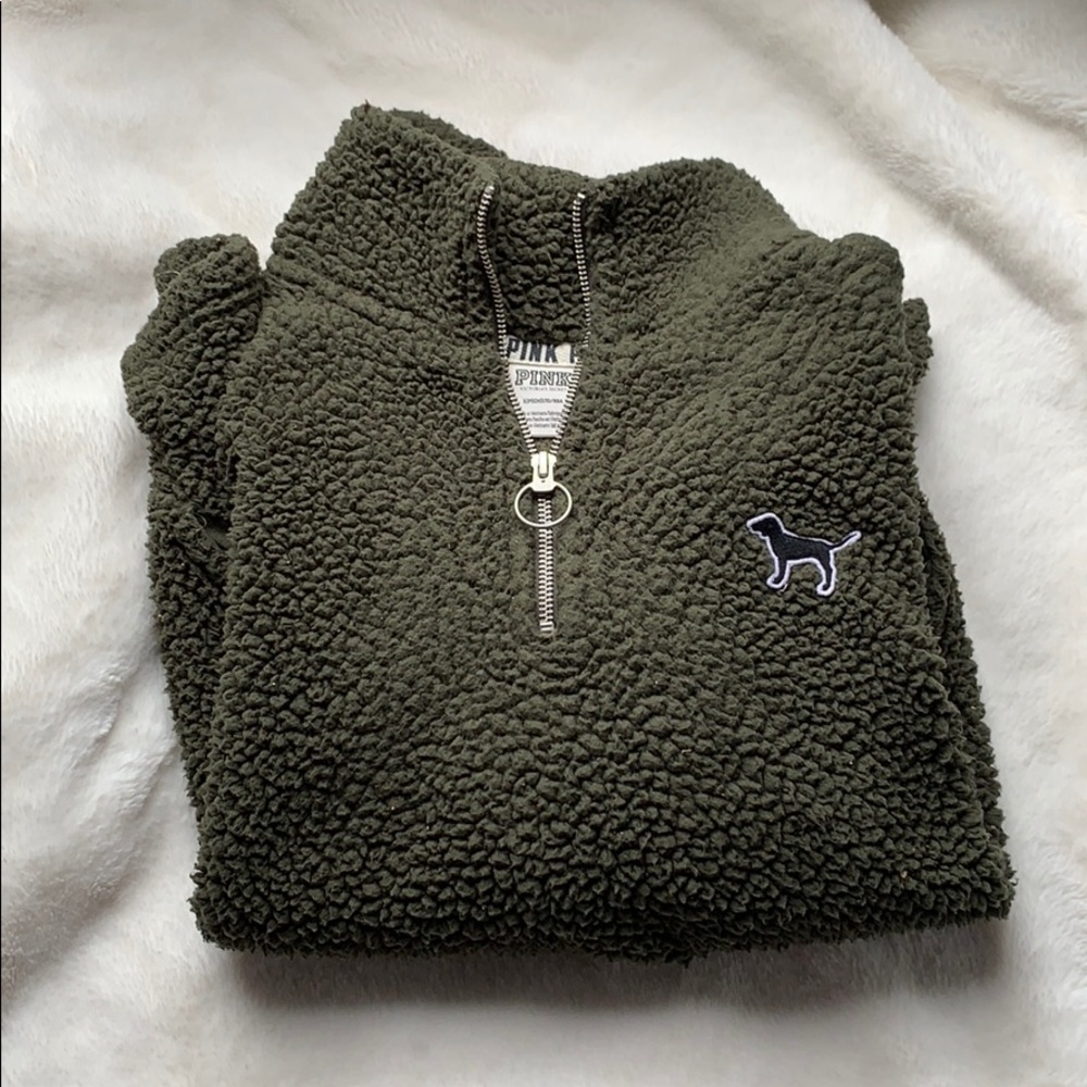 Olive Green Sherpa Hoodie